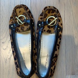 Leopard print slip on shoes
